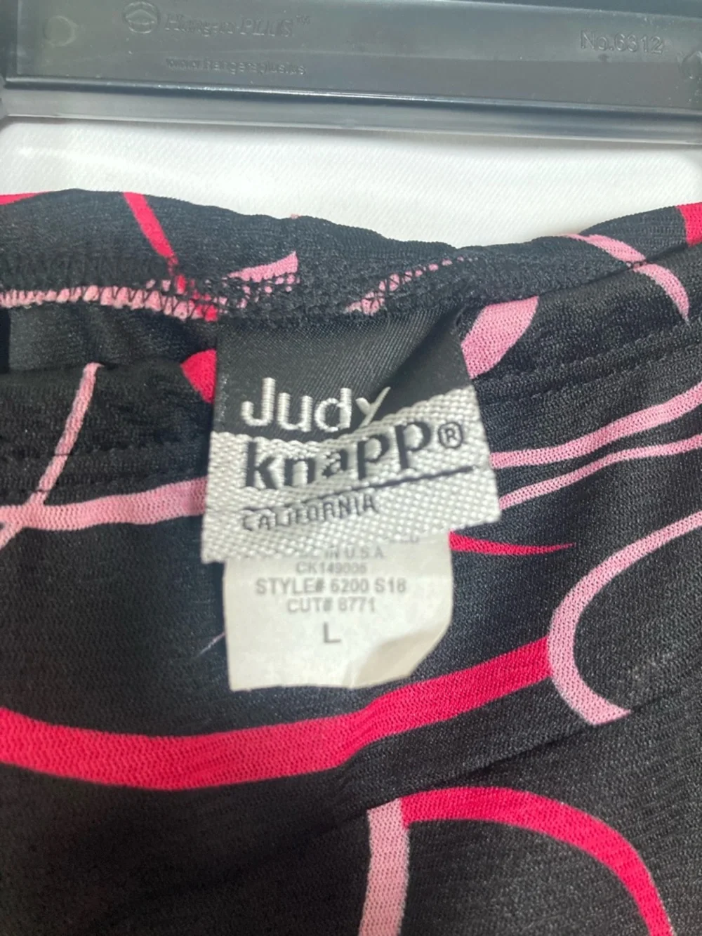 VTG Judy Knapp California Y2K Pink Abstract Swirl Midi Skirt Size L Fairy Grunge - Picture 6 of 10
